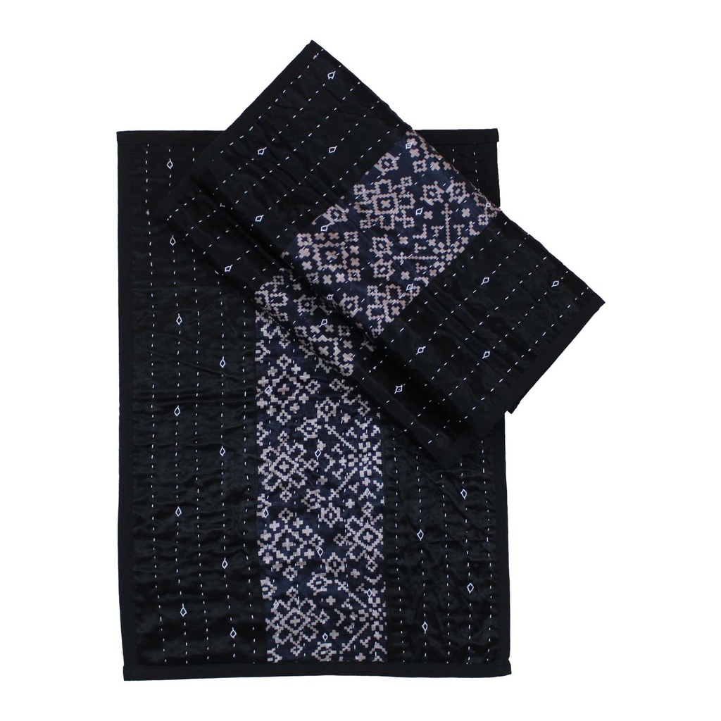 Handmade Tagai Embroidered Ajrakh Mashru Silk Table Placemats (Set of 6)