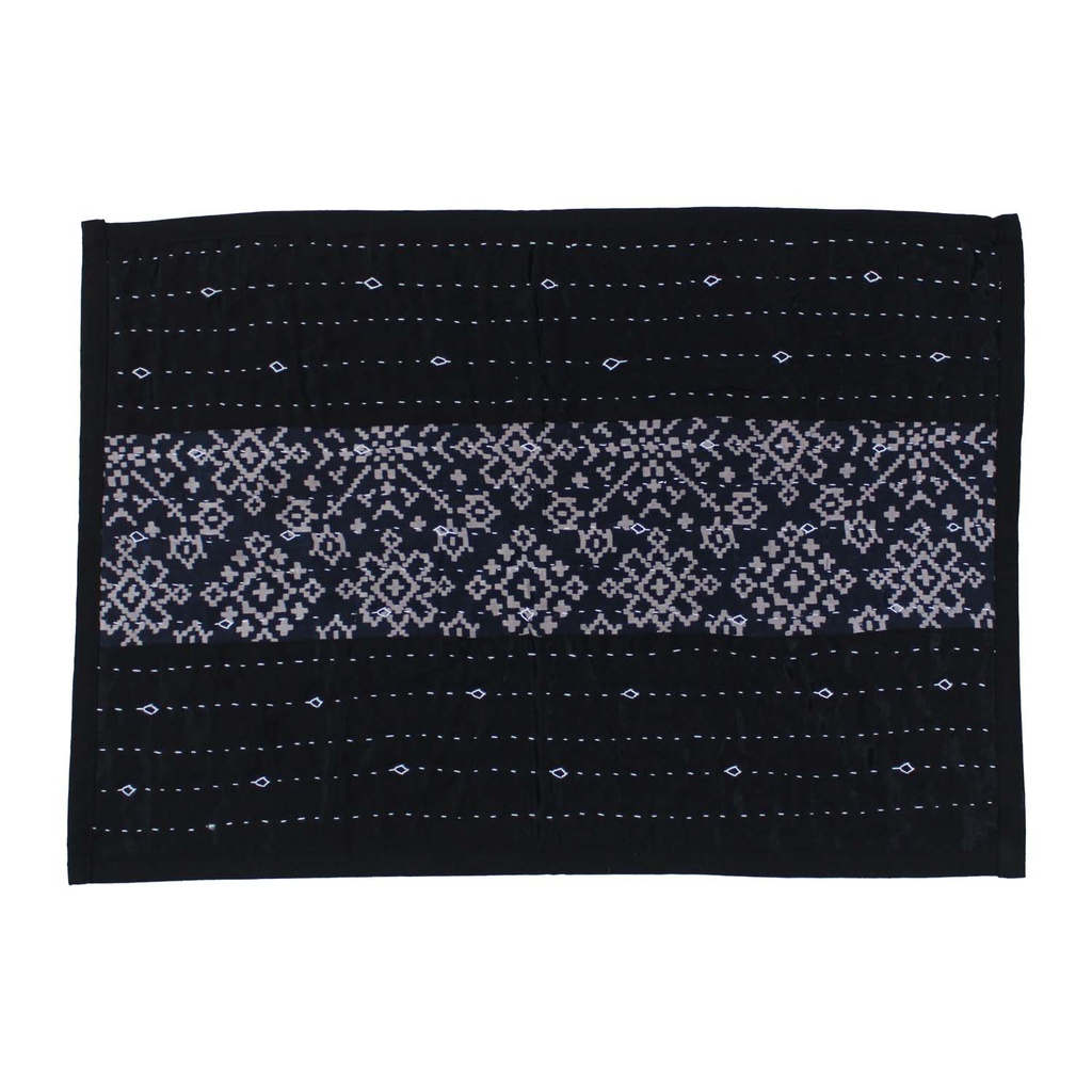 Handmade Tagai Embroidered Ajrakh Mashru Silk Table Placemats (Set of 6)