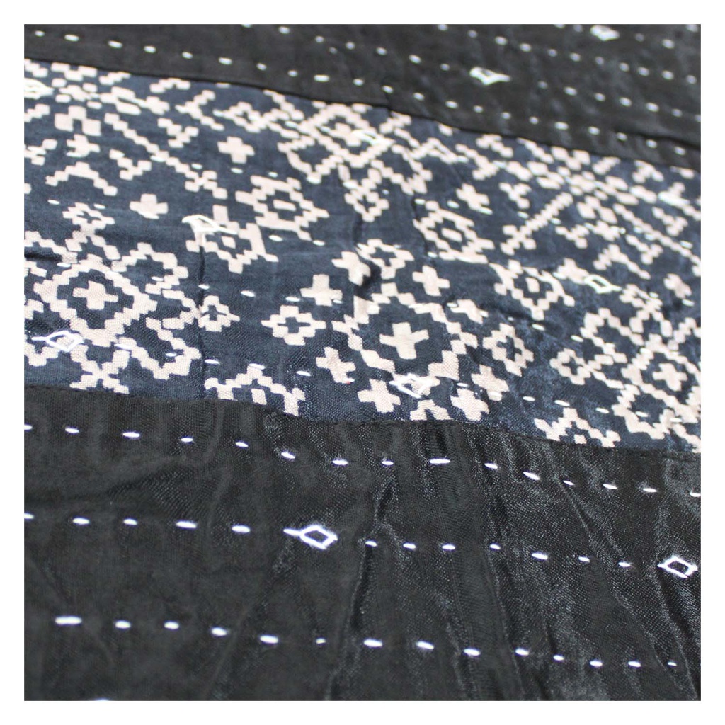 Handmade Tagai Embroidered Ajrakh Mashru Silk Table Placemats (Set of 6)