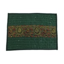 Handmade Tagai Embroidered Ajrakh Mashru Silk Table Placemats (Set of 6)