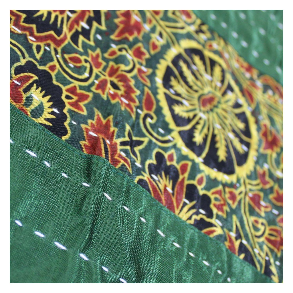 Handmade Tagai Embroidered Ajrakh Mashru Silk Table Placemats (Set of 6)