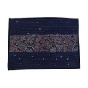 Handmade Tagai Embroidered Ajrakh Mashru Silk Table Placemats (Set of 6)