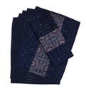 Handmade Tagai Embroidered Ajrakh Mashru Silk Table Placemats (Set of 6)