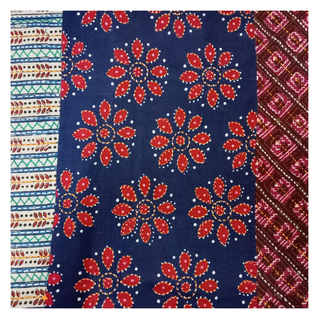 Handcrafted Cotton Applique Work Diwan Bed Sheet Set