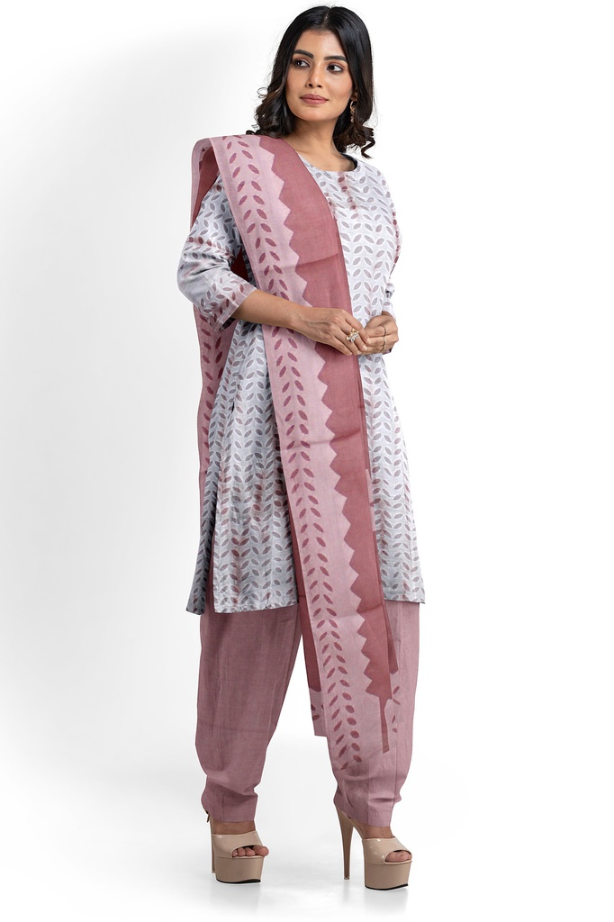 Handcrafted Applique Work Shibori Cotton Dress Material / Salwar Suit
