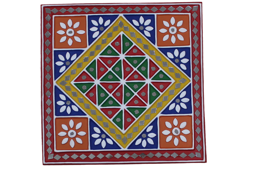 Handcrafted Leaf Design Mud Work Wall Hanging