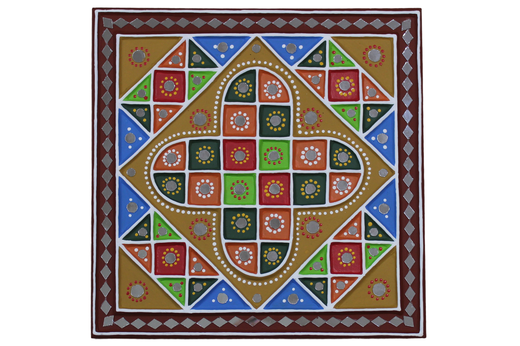 Handcrafted Leaf Design Mud Work Wall Hanging