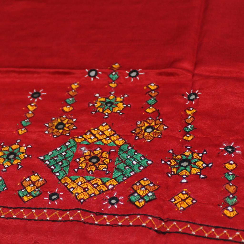 Hand Embroidered Unstitched Blouse Material
