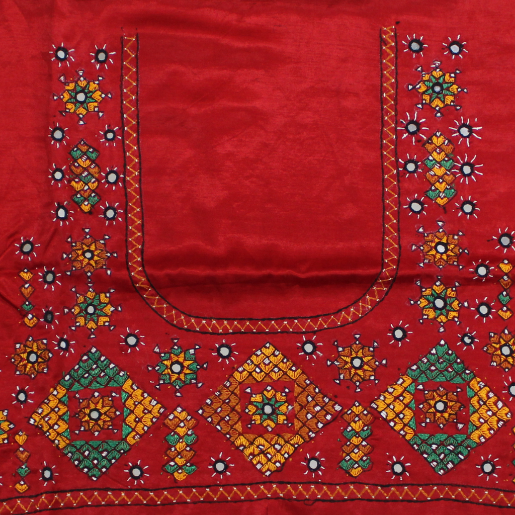 Hand Embroidered Unstitched Blouse Material