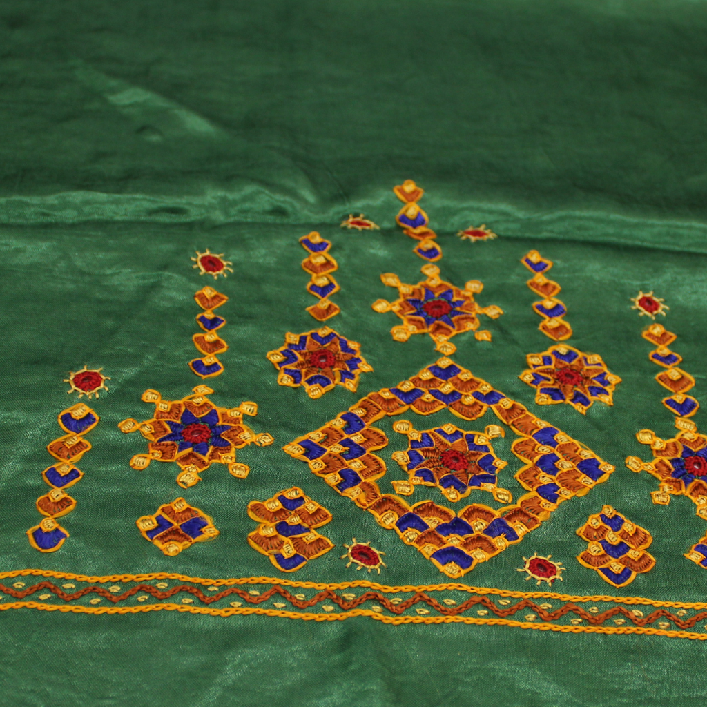 Hand Embroidered Unstitched Blouse Material