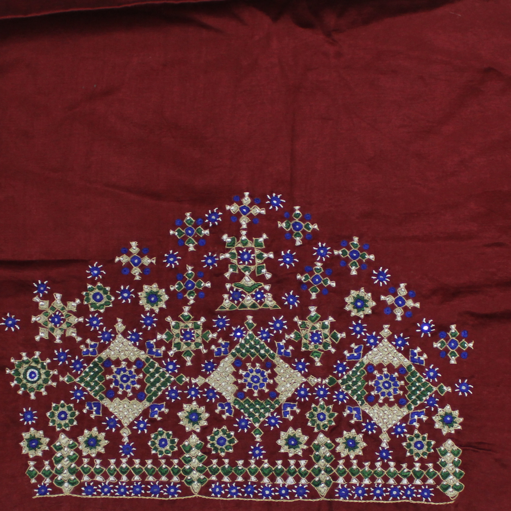 Hand Embroidered Unstitched Blouse Material