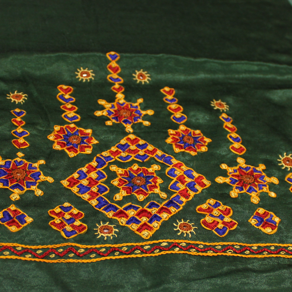 Hand Embroidered Unstitched Blouse Material