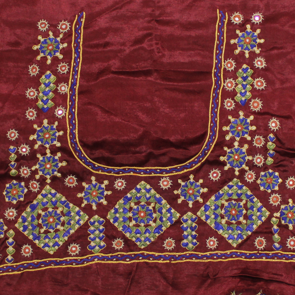 Hand Embroidered Unstitched Blouse Material