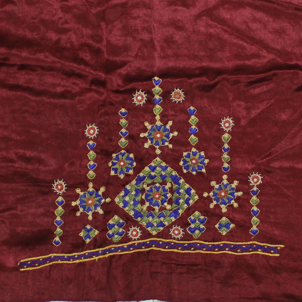 Hand Embroidered Unstitched Blouse Material