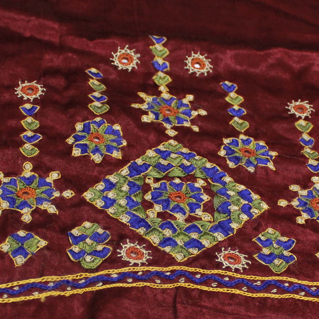 Hand Embroidered Unstitched Blouse Material