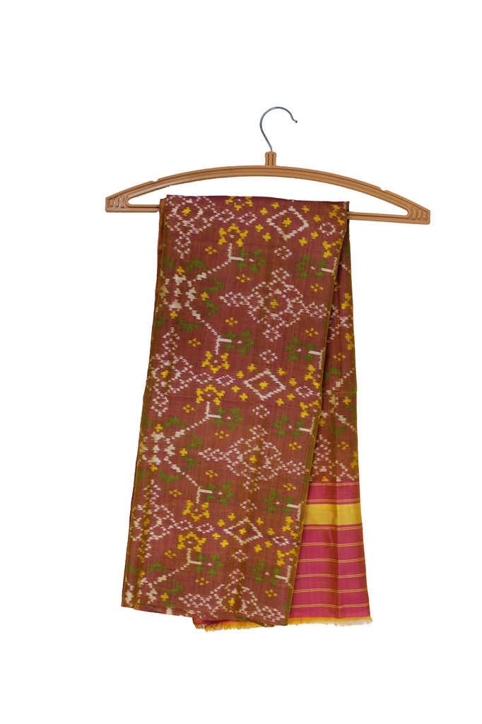 Handloom Single Ikat Patola Silk Dupatta