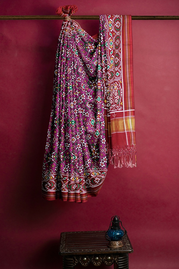 Handwoven Double Ikat Silk Patola Saree