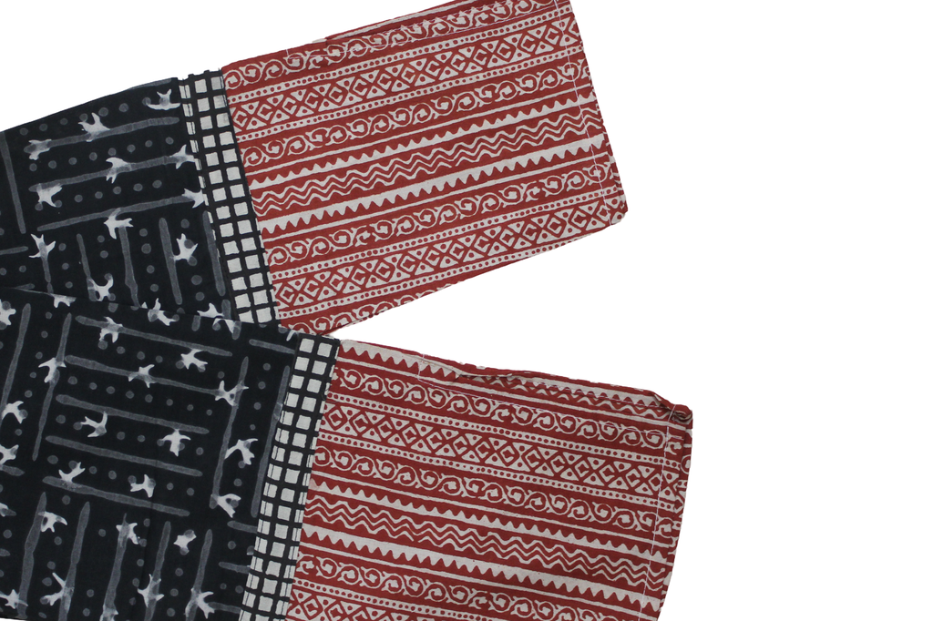 Black Hand Block Printed Cotton Kurta [Size- L]