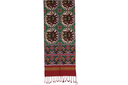 Red and Green Handwoven Double Ikat Silk Stole