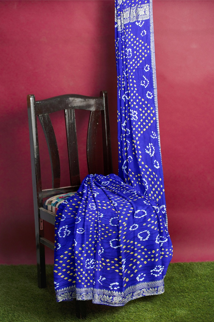 Hand Dyed Gaji Silk Bandhani Saree