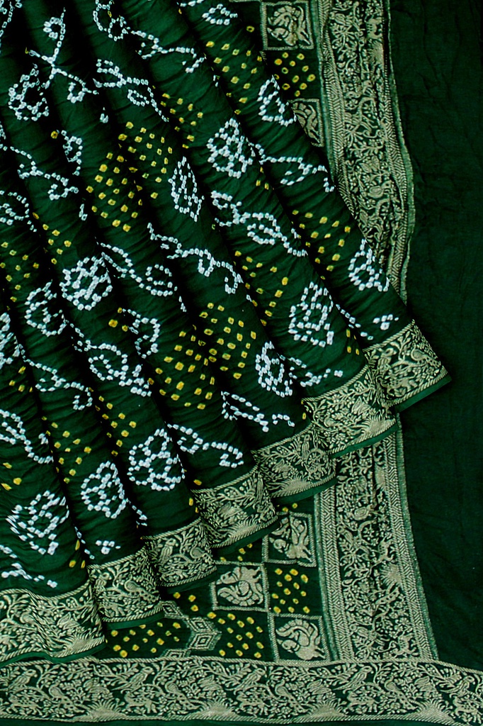 Hand Dyed Gaji Silk Bandhani Saree