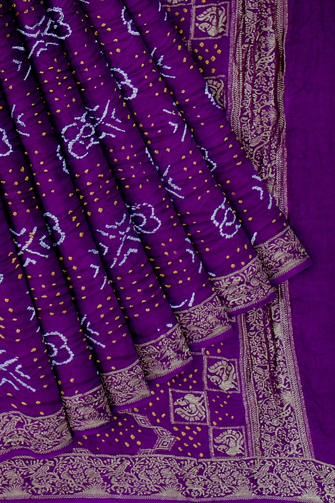 Hand Dyed Gaji Silk Bandhani Saree
