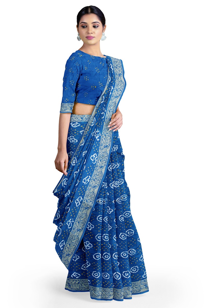 Hand Dyed Gaji Silk Bandhani Saree