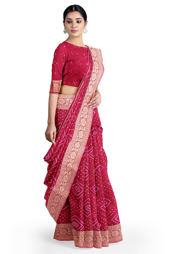 Hand Dyed Bandhani Saree