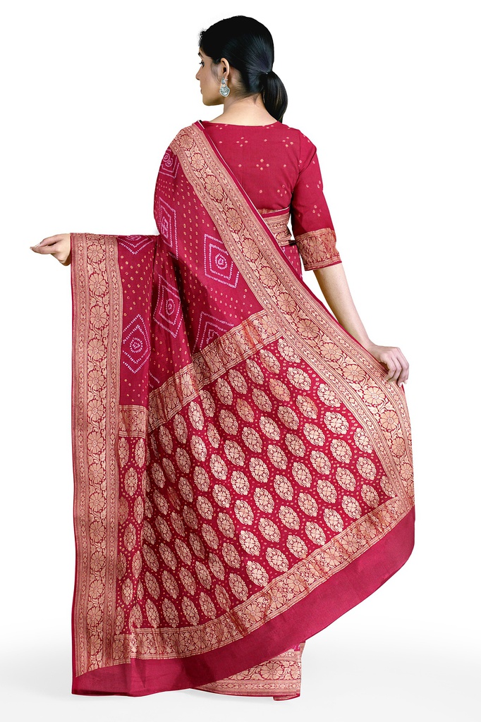 Hand Dyed Bandhani Saree