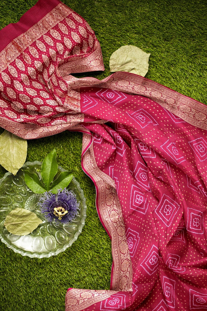 Hand Dyed Bandhani Saree