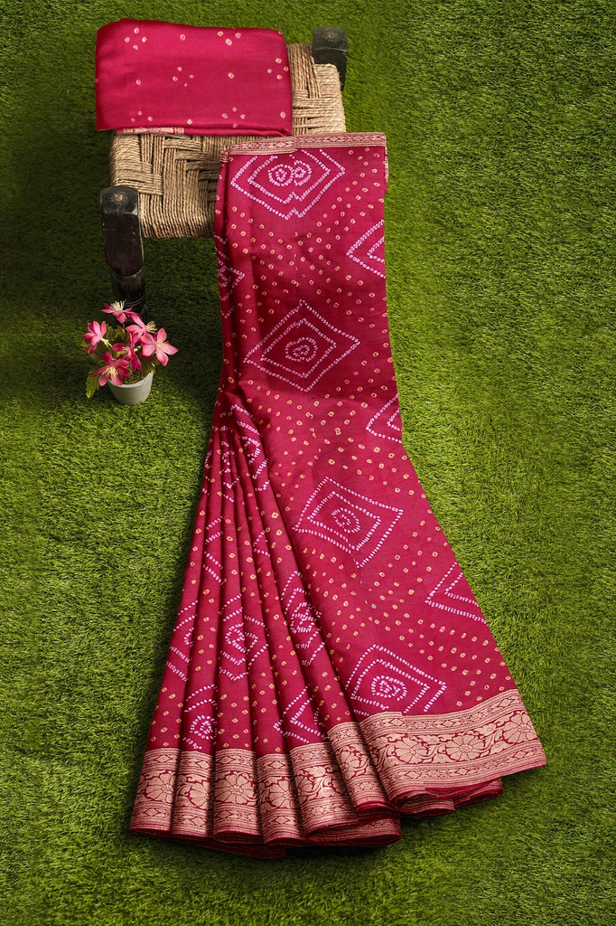 Hand Dyed Bandhani Saree