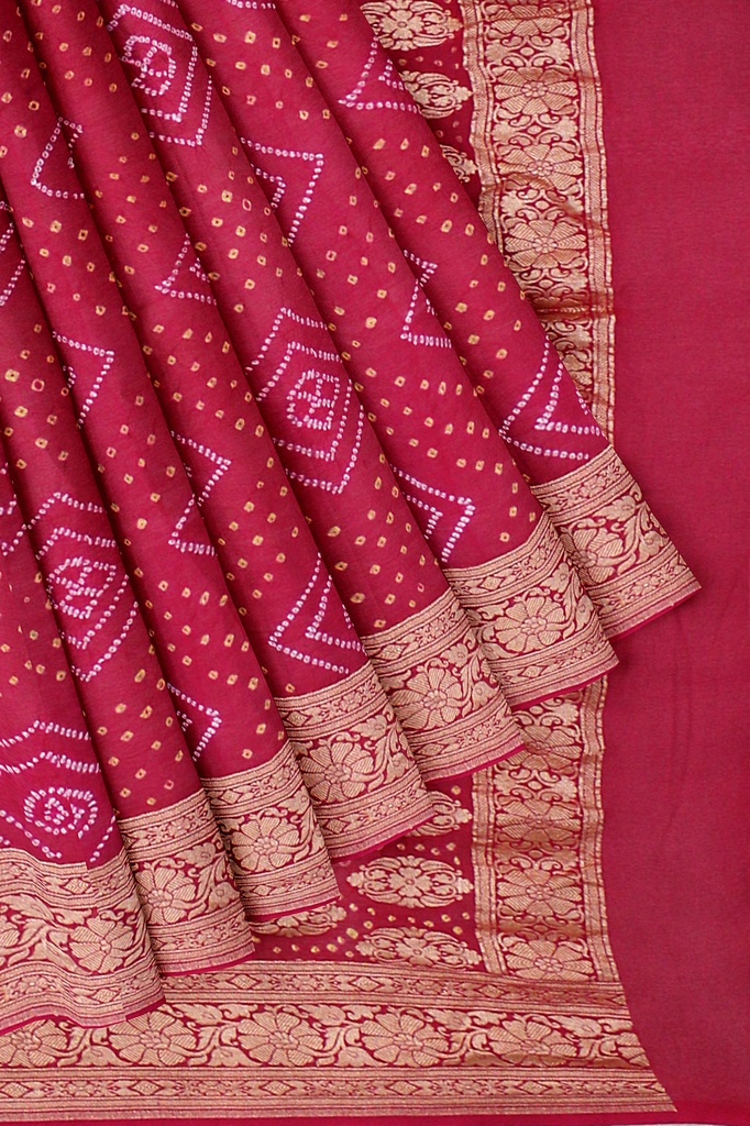 Hand Dyed Bandhani Saree
