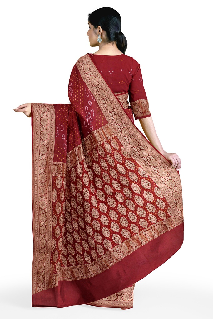 Hand Dyed Bandhani Saree