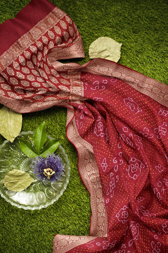 Hand Dyed Bandhani Saree