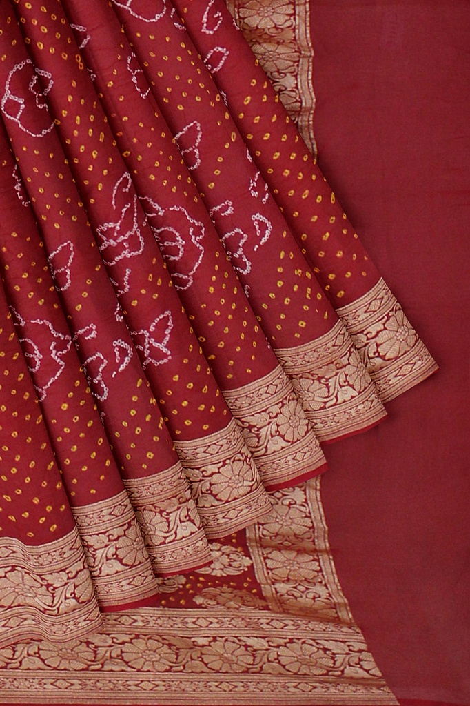 Hand Dyed Bandhani Saree
