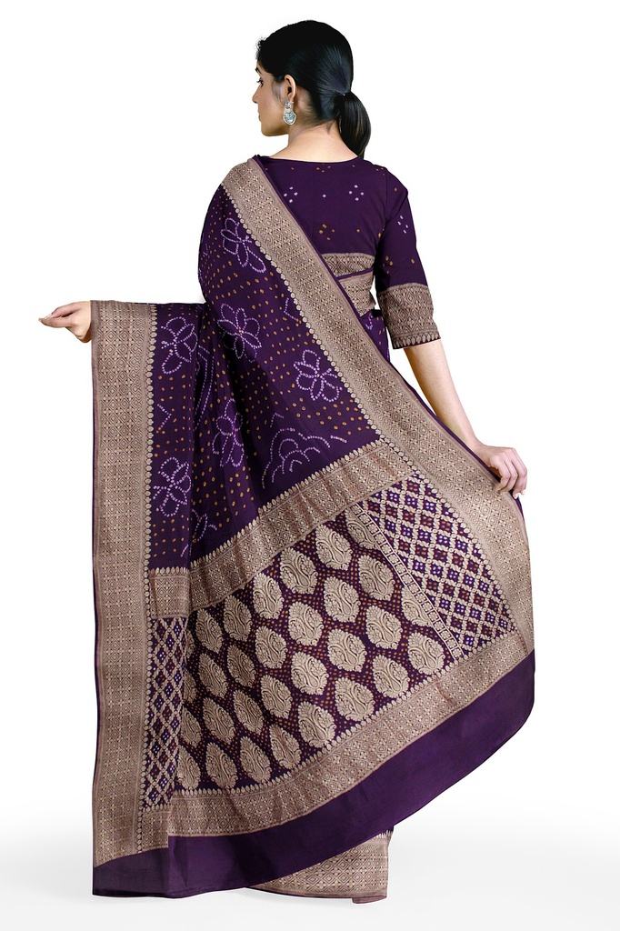 Hand Dyed Bandhani Saree