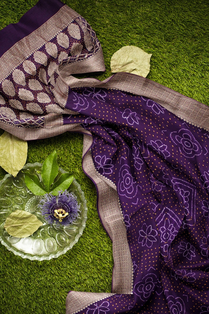 Hand Dyed Bandhani Saree