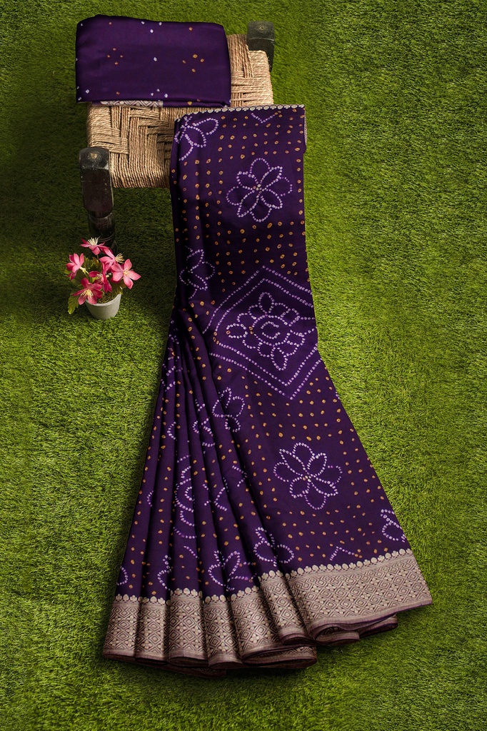 Hand Dyed Bandhani Saree