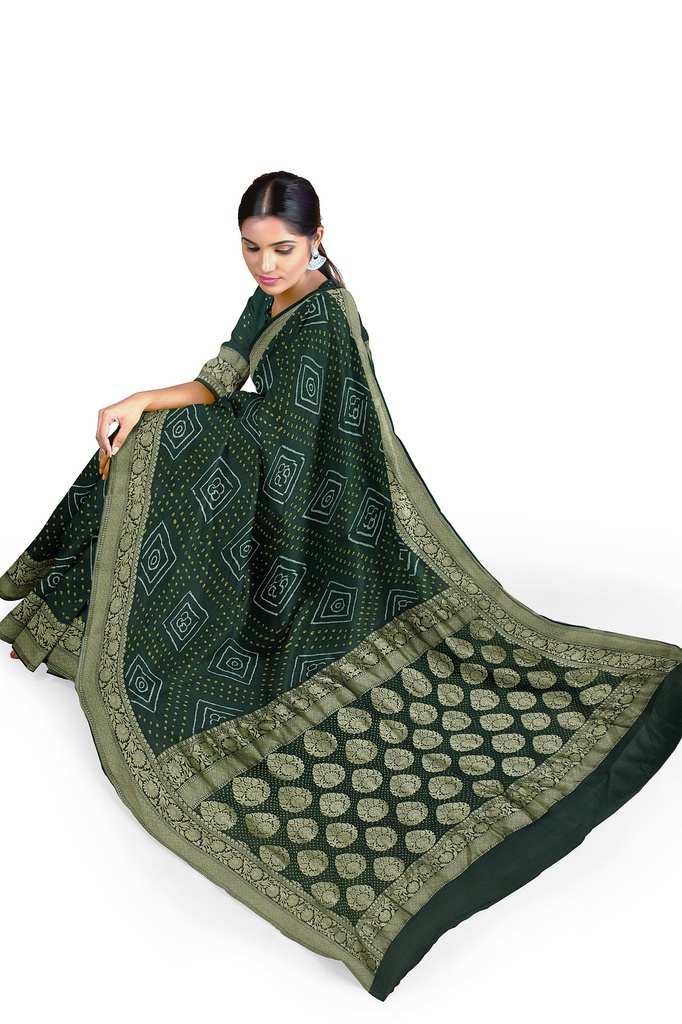 Hand Dyed Bandhani Saree