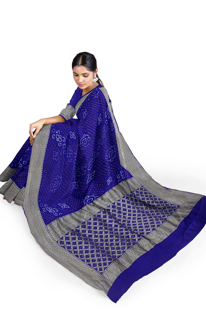 Hand Dyed Bandhani Saree