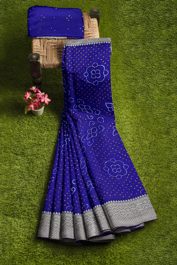 Hand Dyed Bandhani Saree