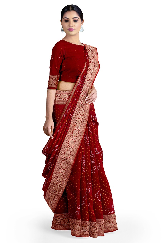 Hand Dyed Bandhani Saree