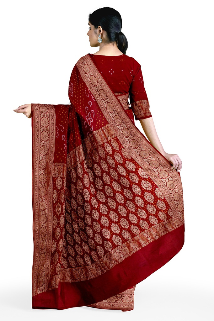 Hand Dyed Bandhani Saree