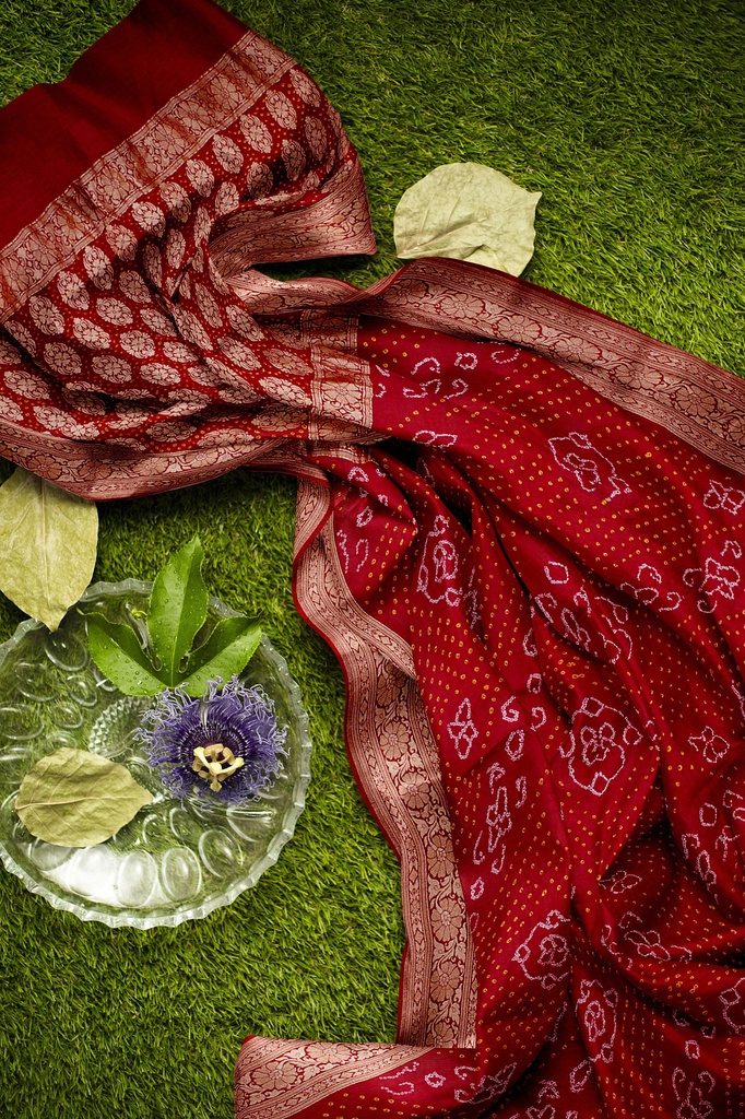 Hand Dyed Bandhani Saree