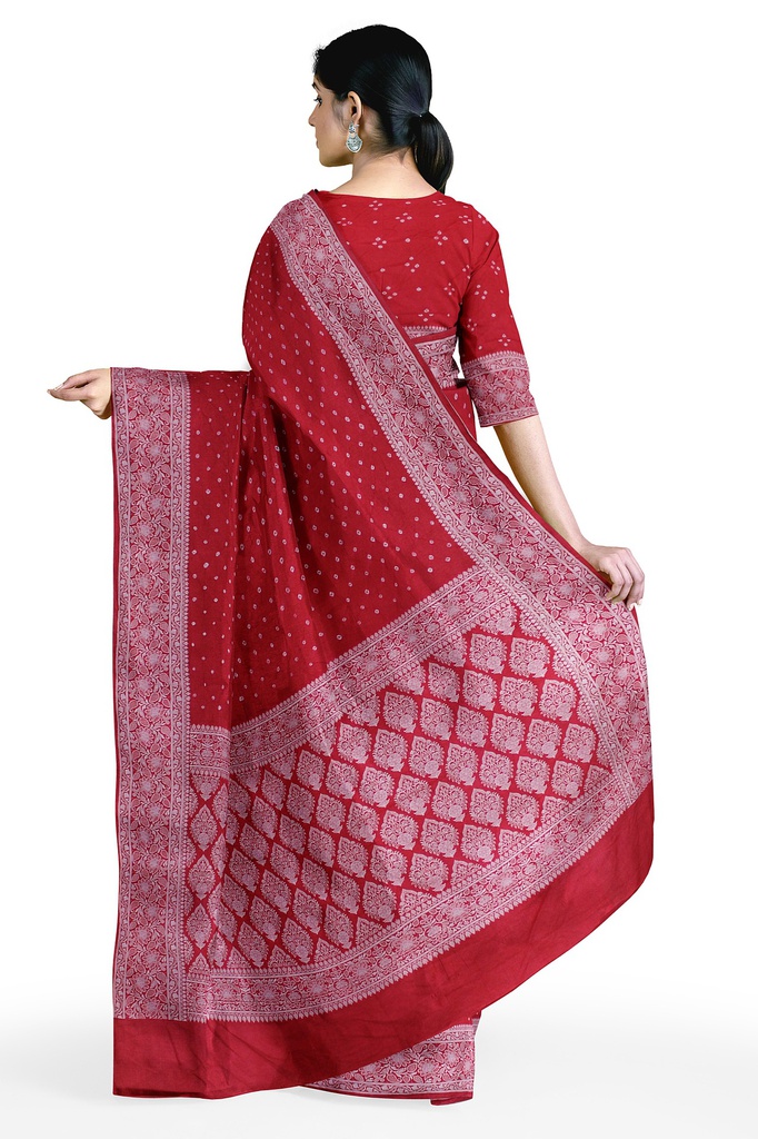 Handcrafted Tie &amp; Dye Bandhani Saree