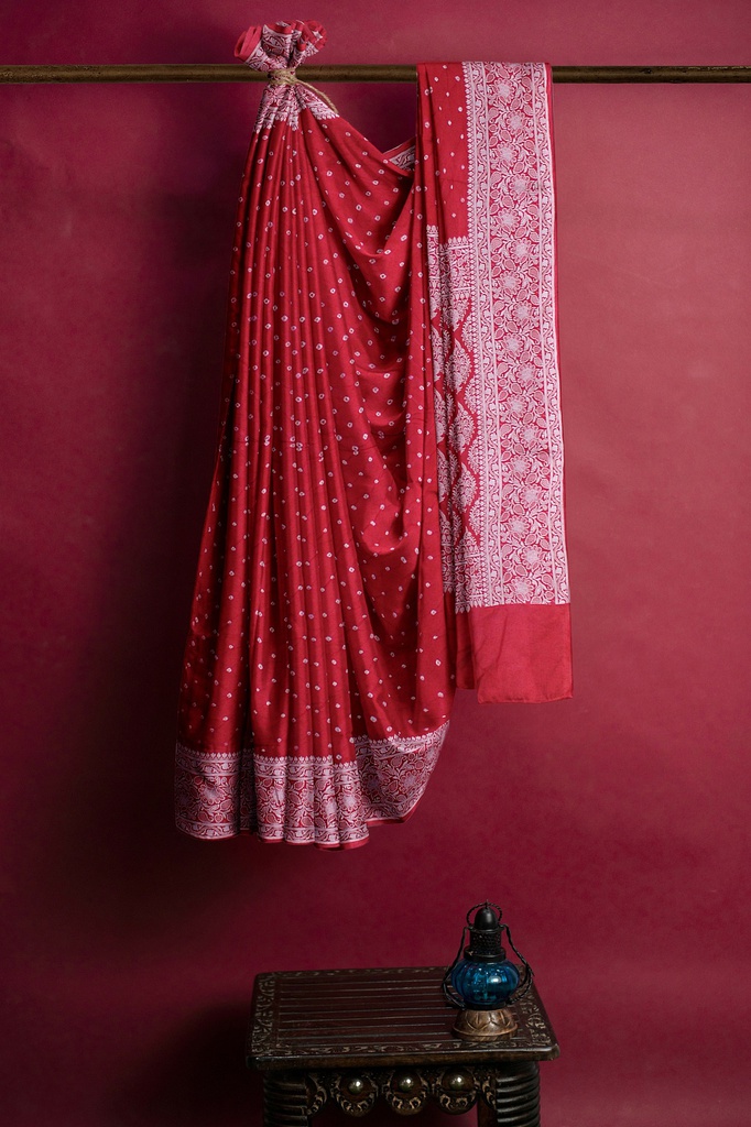 Handcrafted Tie &amp; Dye Bandhani Saree