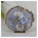 Handcrafted Natural Agate Stone Table/Desk Clock with stand