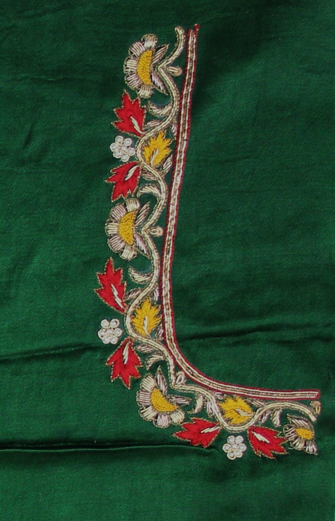 Hand Embroidered Unstitched Blouse Material