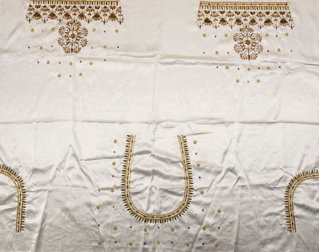 Hand Embroidered Mashru Unstitched Blouse Piece