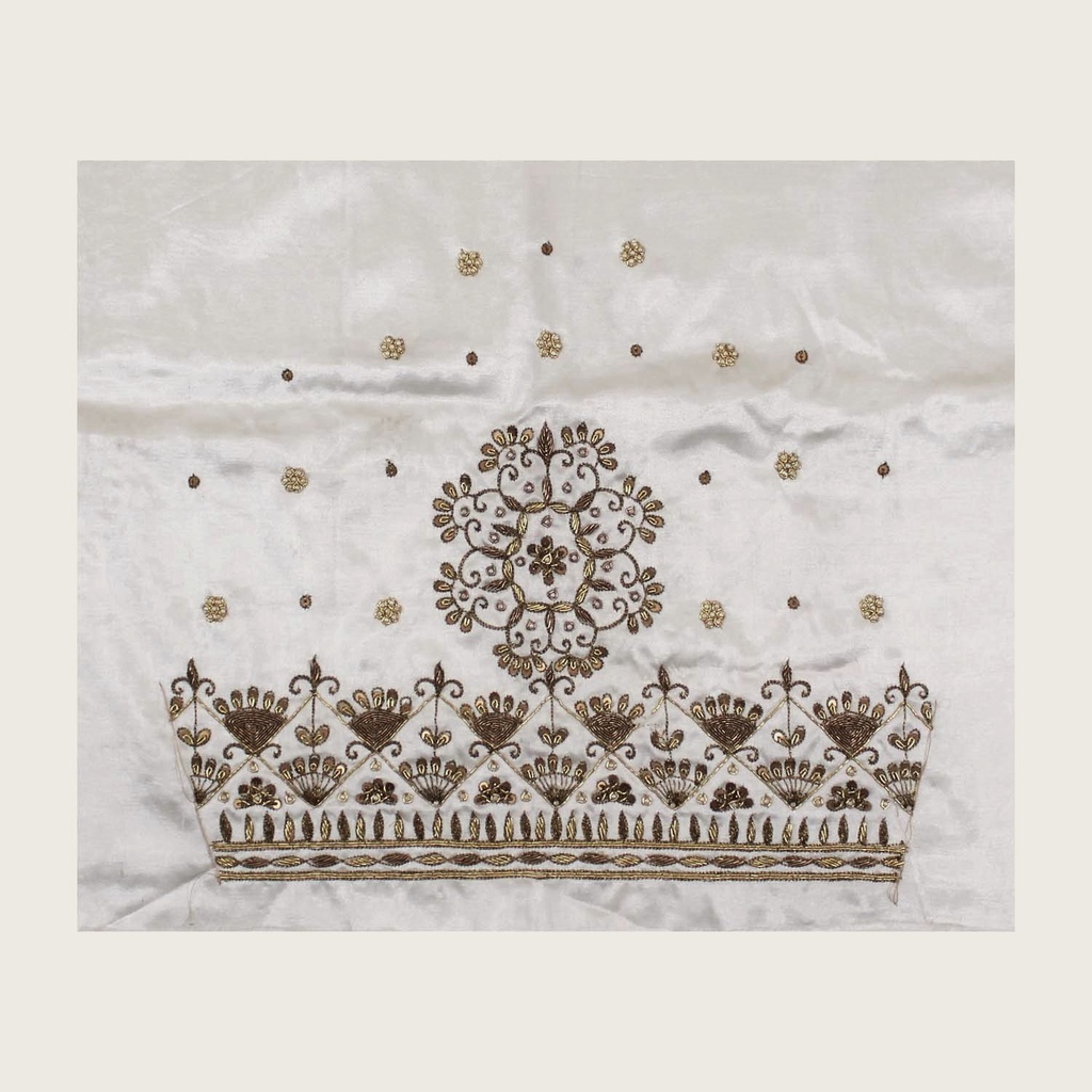 Hand Embroidered Mashru Unstitched Blouse Piece